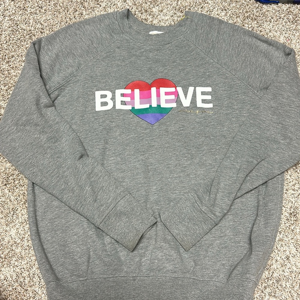 Spiritual Gangster Believe rainbow heart sweatshirt
